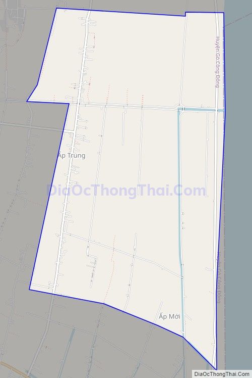 Bản đồ giao thông xã Tân Điền, huyện Gò Công Đông
