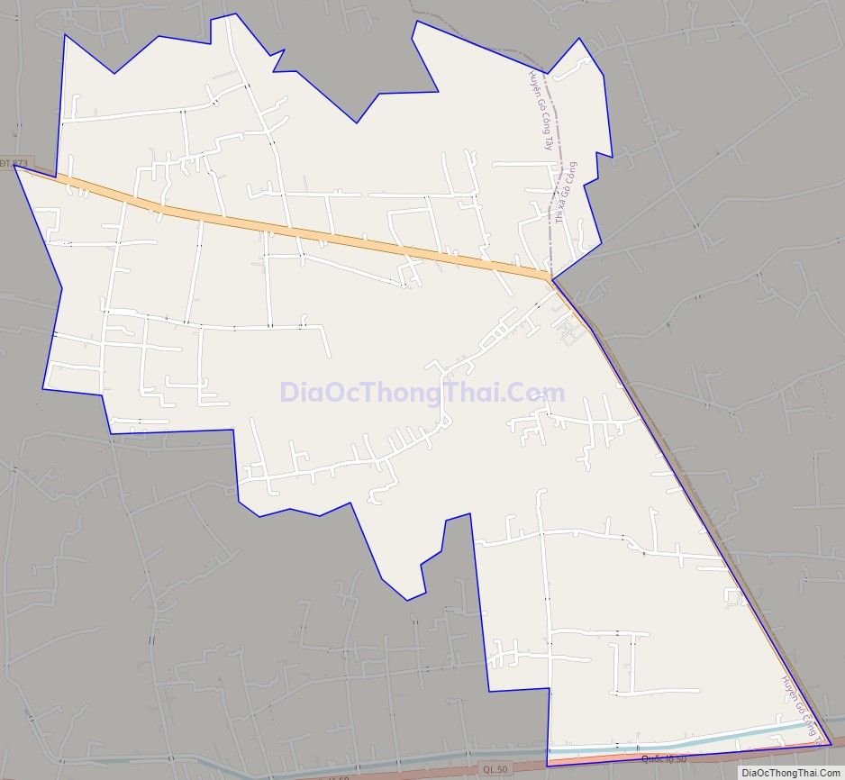Bản đồ giao thông xã Thành Công, huyện Gò Công Tây