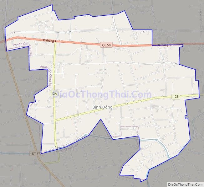 Bản đồ giao thông xã Thạnh Nhựt, huyện Gò Công Tây