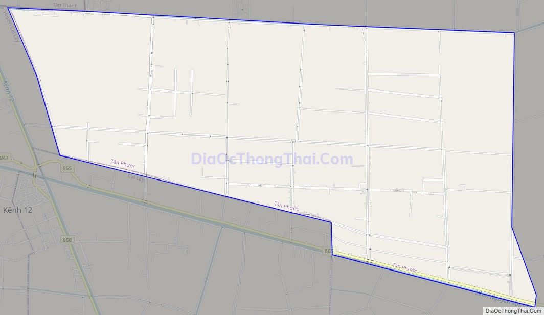Bản đồ giao thông xã Tân Hòa Tây, huyện Tân Phước