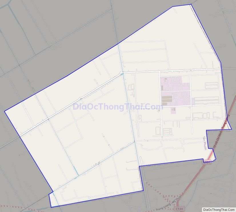 Bản đồ giao thông xã Tân Lập 1, huyện Tân Phước