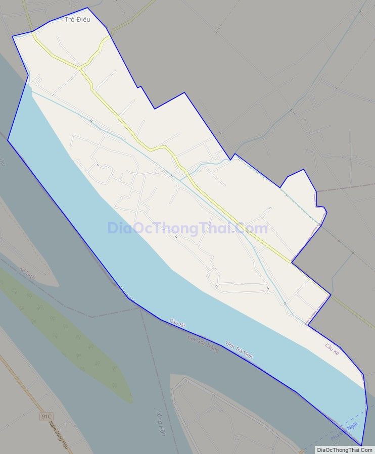 Bản đồ giao thông xã Ninh Thới, huyện Cầu Kè