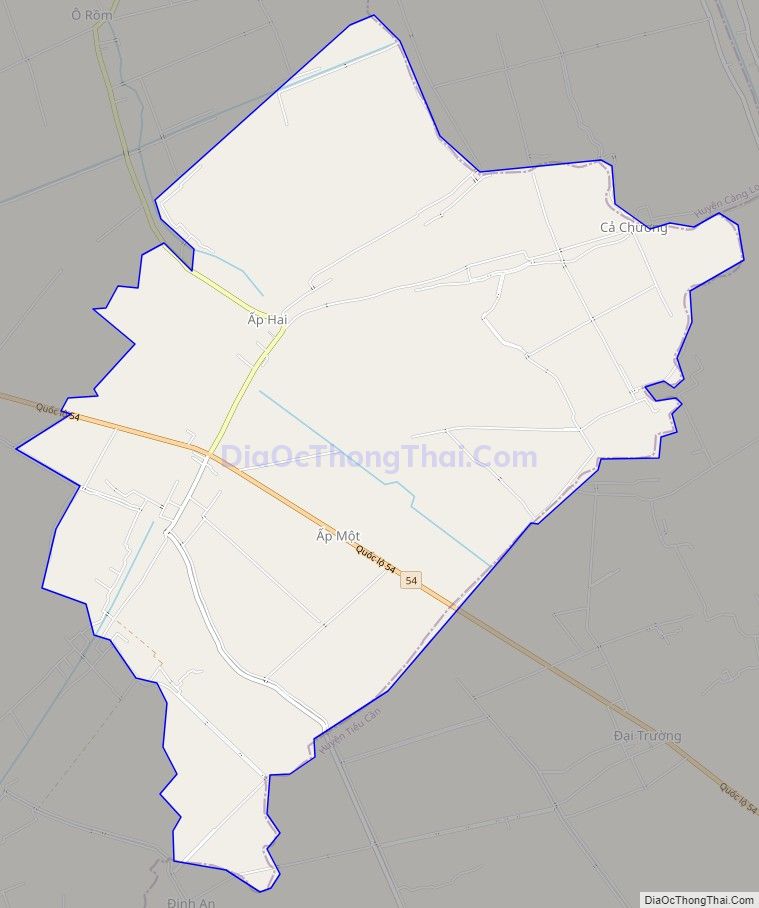 Bản đồ giao thông xã Phong Thạnh, huyện Cầu Kè