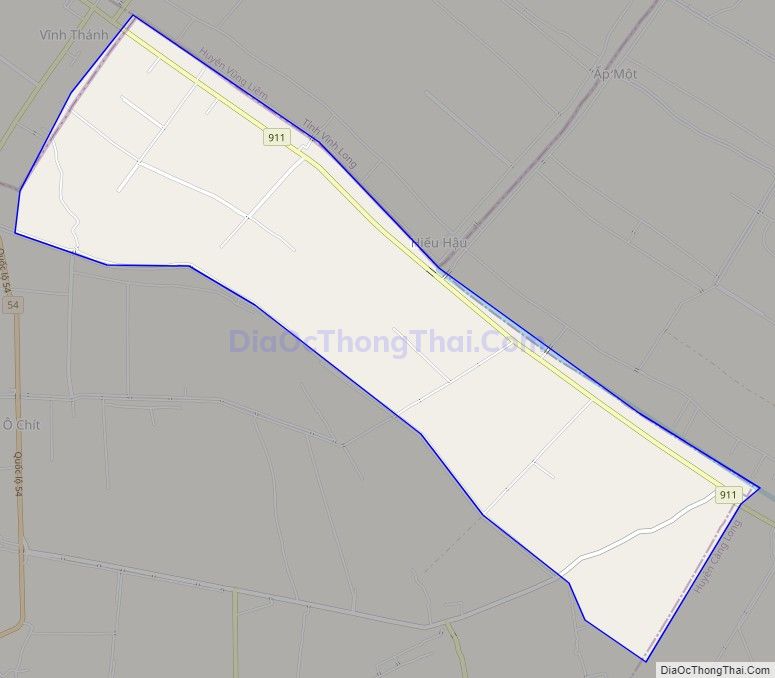 Bản đồ giao thông xã Thạnh Phú, huyện Cầu Kè