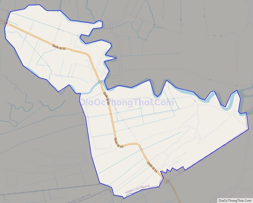Bản đồ giao thông xã Hiệp Mỹ Tây, huyện Cầu Ngang