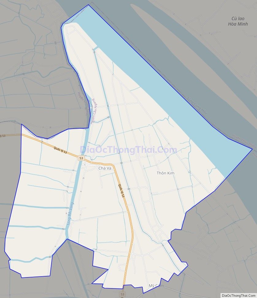 Bản đồ giao thông xã Vĩnh Kim, huyện Cầu Ngang