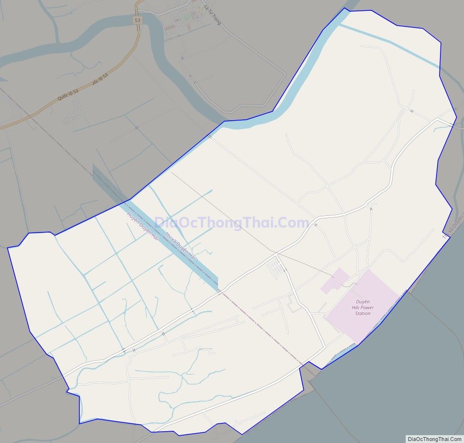 Bản đồ giao thông xã Dân Thành, thị xã Duyên Hải