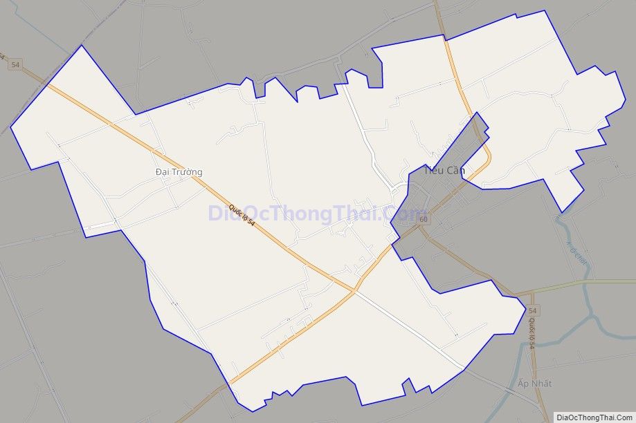 Bản đồ giao thông xã Phú Cần, huyện Tiểu Cần