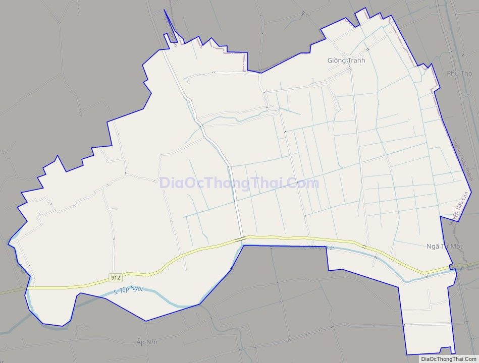 Bản đồ giao thông xã Tập Ngãi, huyện Tiểu Cần