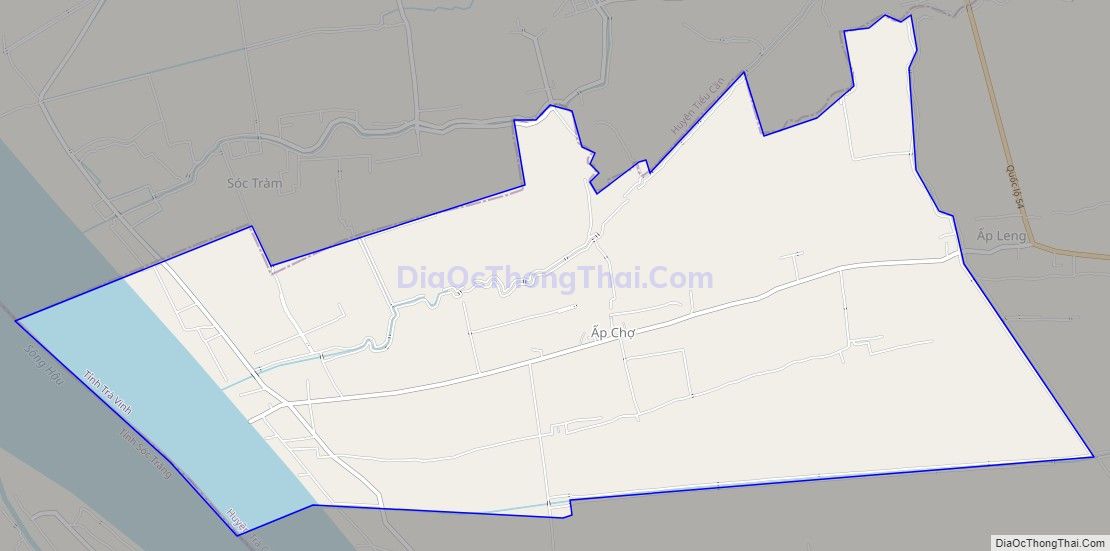 Bản đồ giao thông xã An Quảng Hữu, huyện Trà Cú
