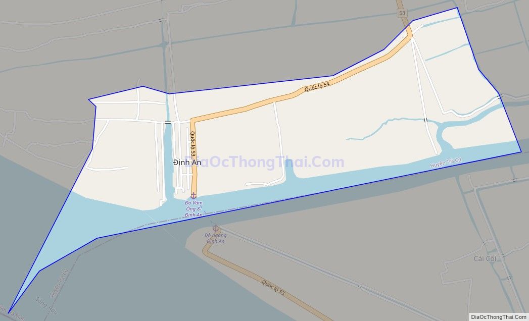 Bản đồ giao thông Thị trấn Định An, huyện Trà Cú