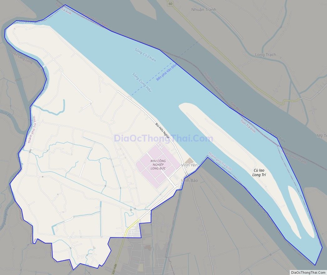 Bản đồ giao thông xã Long Đức, thành phố Trà Vinh