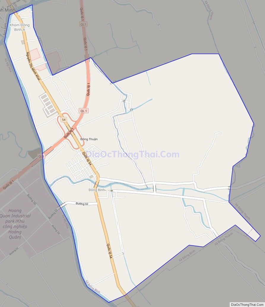 Bản đồ giao thông xã Đông Bình, thị xã Bình Minh