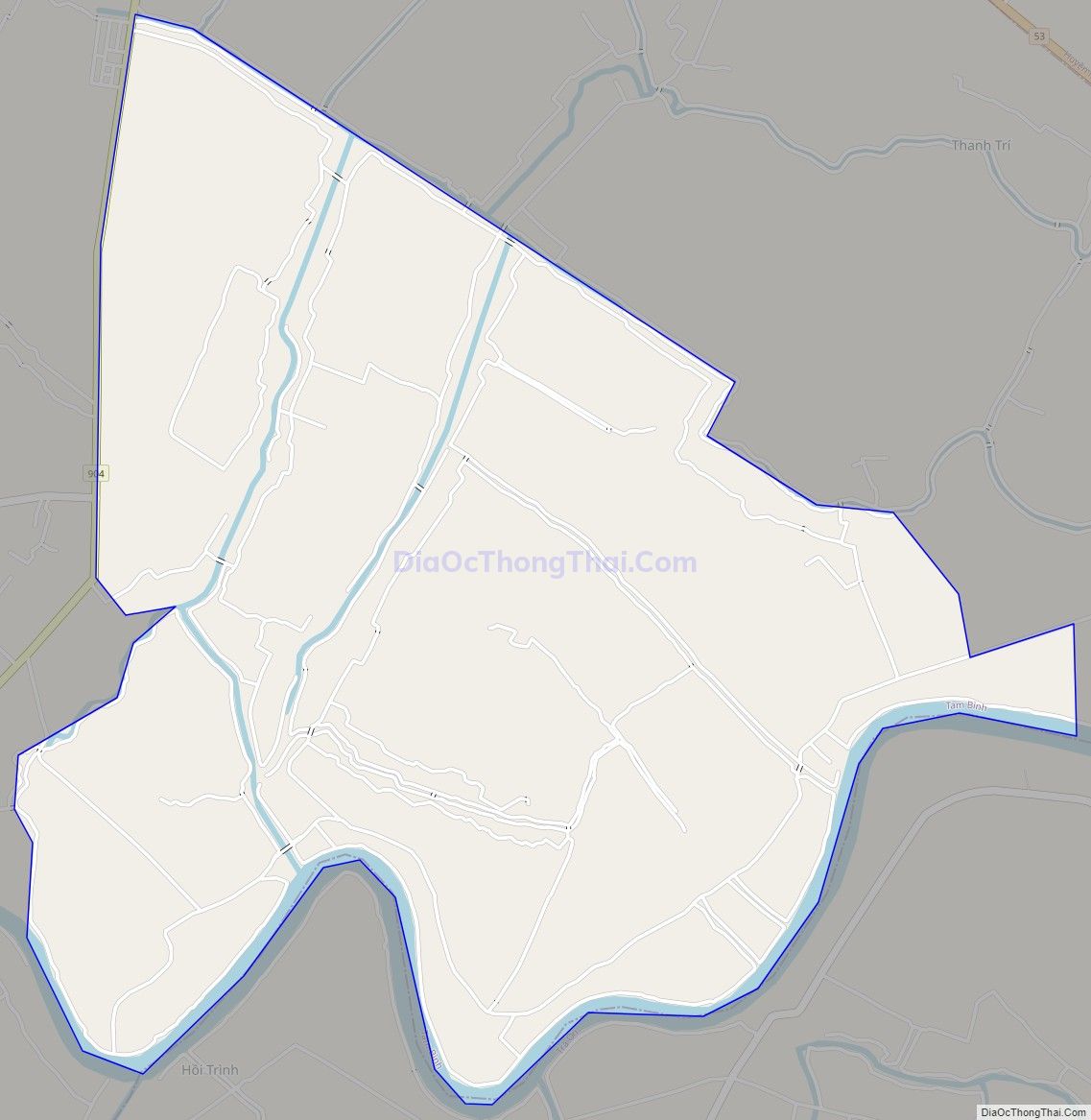 Bản đồ giao thông xã Hòa Hiệp, huyện Tam Bình