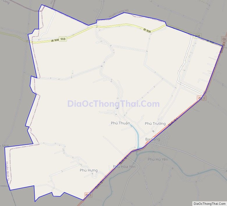 Bản đồ giao thông xã Phú Thịnh, huyện Tam Bình