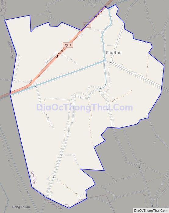 Bản đồ giao thông xã Tân Phú, huyện Tam Bình