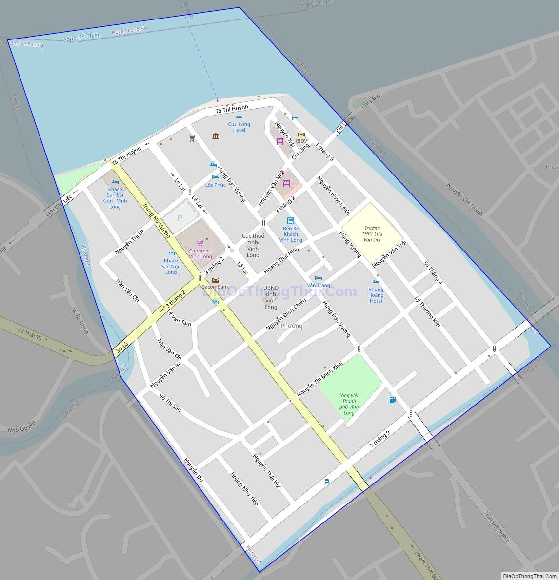 Bản đồ giao thông Phường 1, thành phố Vĩnh Long