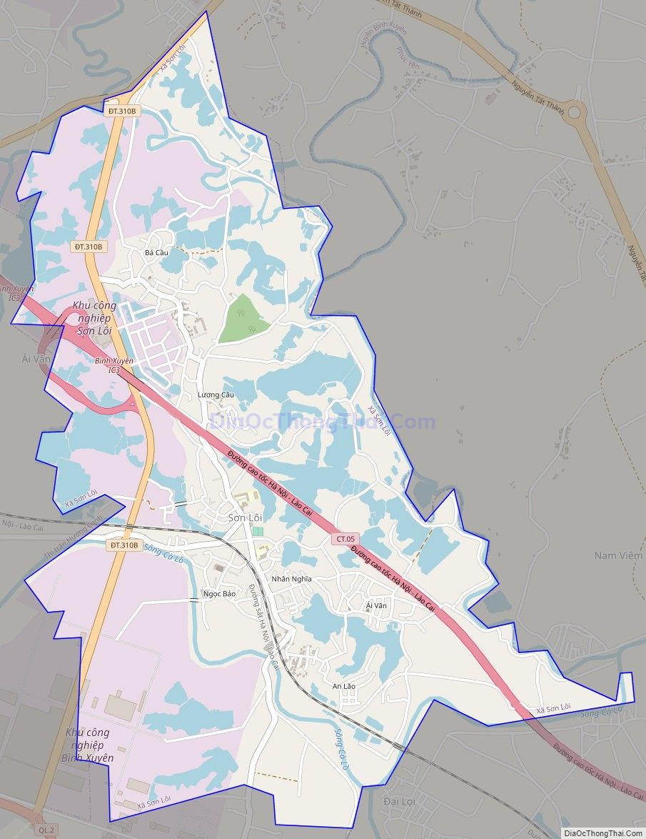 Bản đồ giao thông xã Sơn Lôi, huyện Bình Xuyên