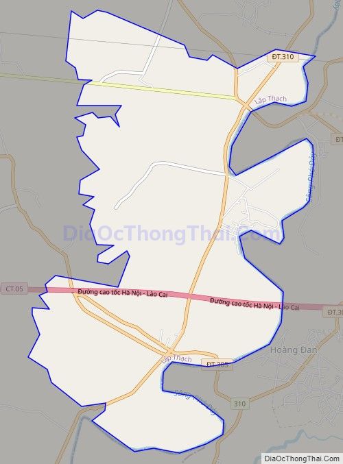 Bản đồ giao thông xã Đồng Ích, huyện Lập Thạch