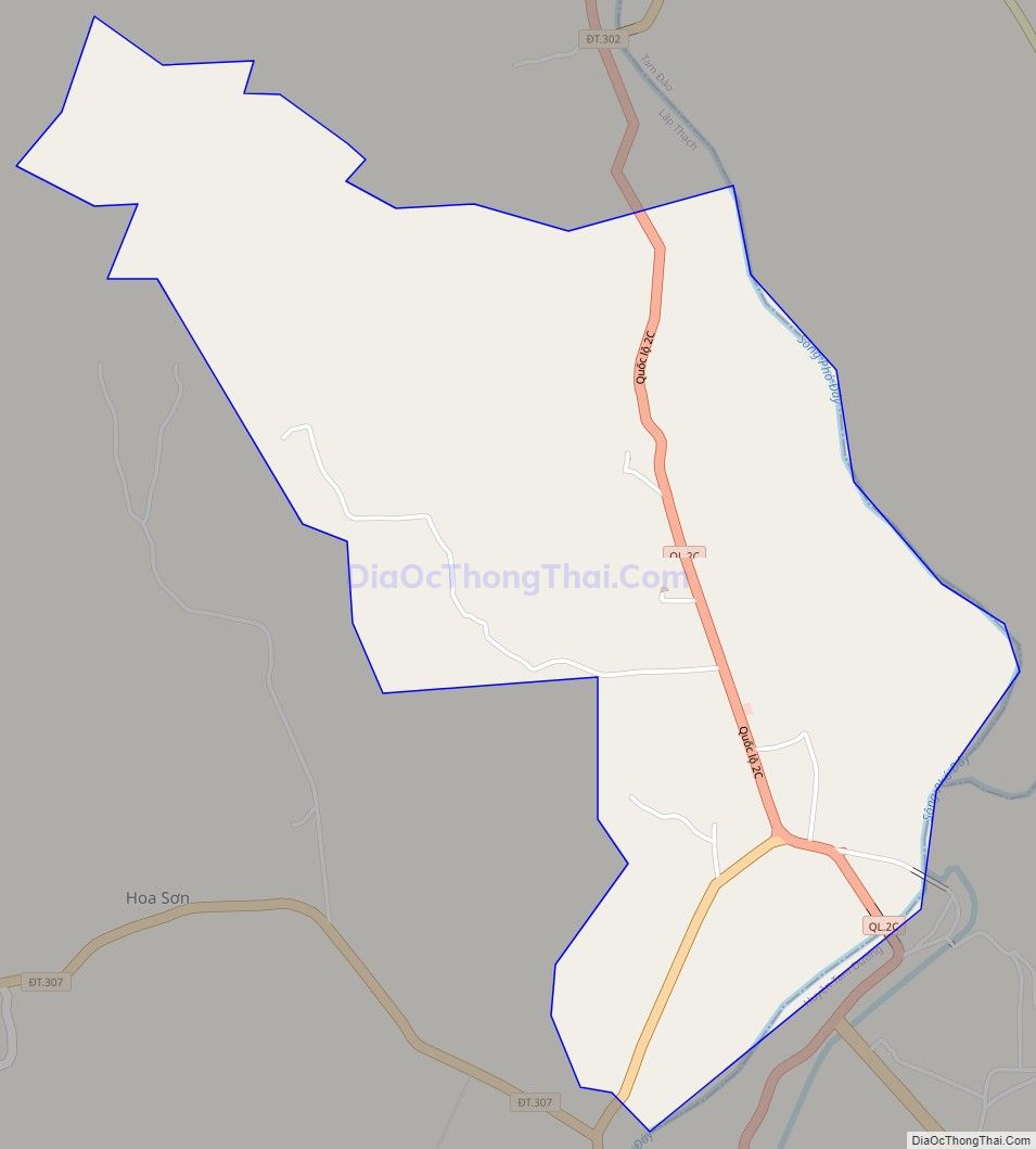 Bản đồ giao thông xã Thái Hòa, huyện Lập Thạch