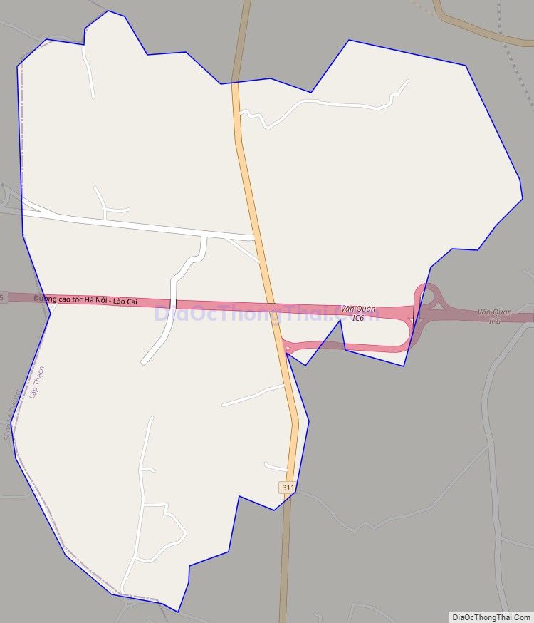 Bản đồ giao thông xã Văn Quán, huyện Lập Thạch
