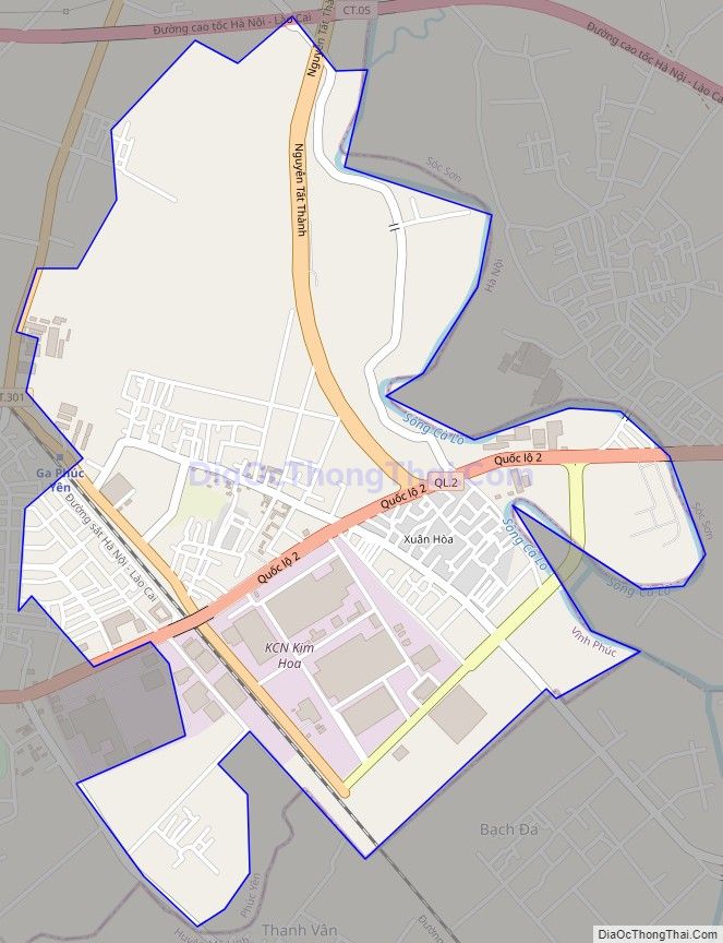 Bản đồ giao thông phường Phúc Thắng, thành phố Phúc Yên