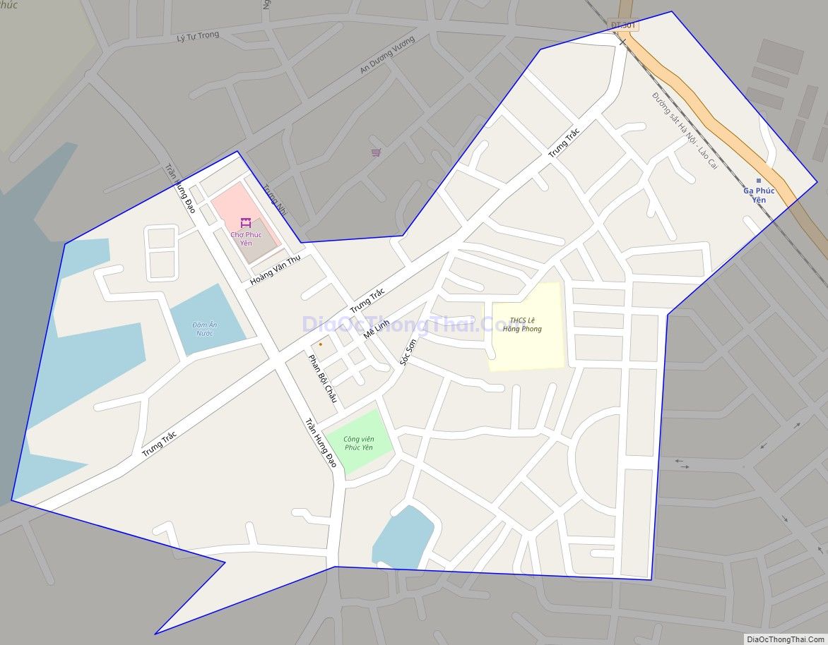 Bản đồ giao thông phường Trưng Trắc, thành phố Phúc Yên