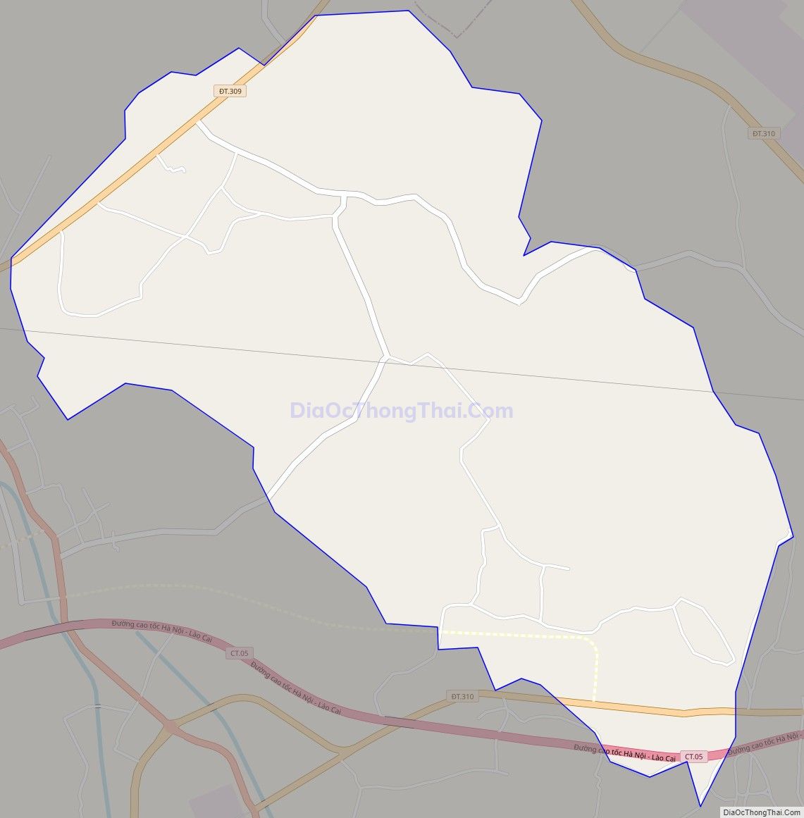 Bản đồ giao thông xã Hướng Đạo, huyện Tam Dương