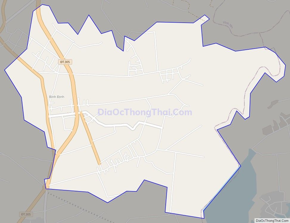 Bản đồ giao thông xã Bình Định, huyện Yên Lạc