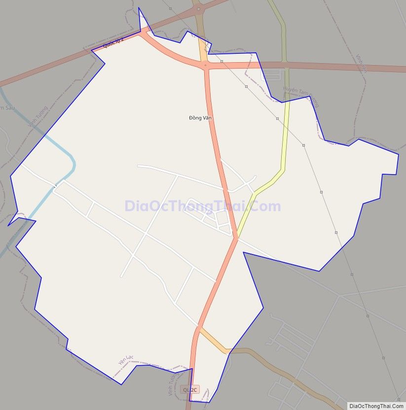 Bản đồ giao thông xã Đồng Văn, huyện Yên Lạc