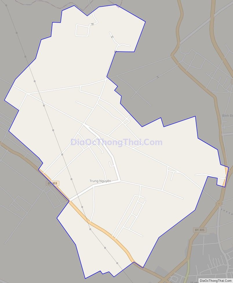 Bản đồ giao thông xã Trung Nguyên, huyện Yên Lạc
