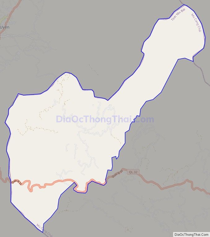 Bản đồ giao thông xã Hồ Bốn, huyện Mù Cang Chải