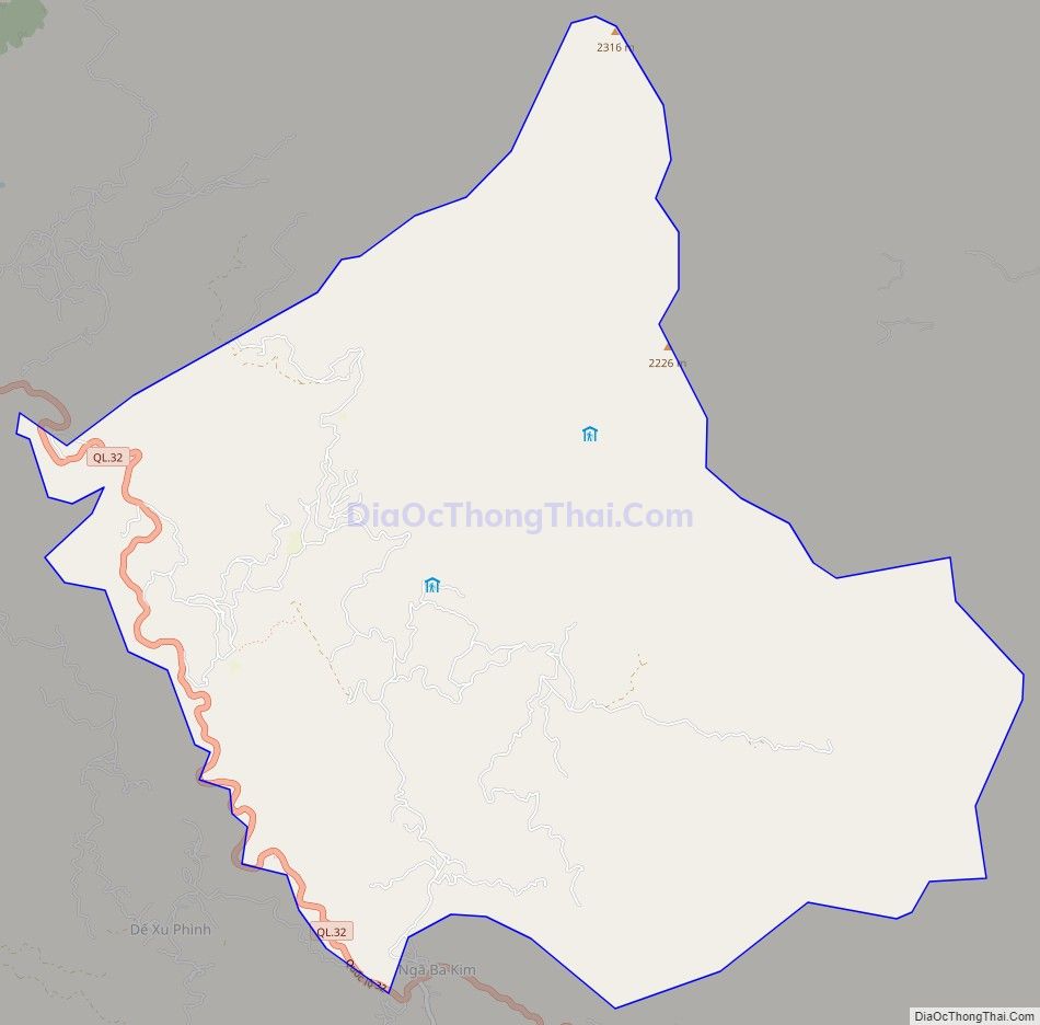 Bản đồ giao thông xã La Pán Tẩn, huyện Mù Cang Chải