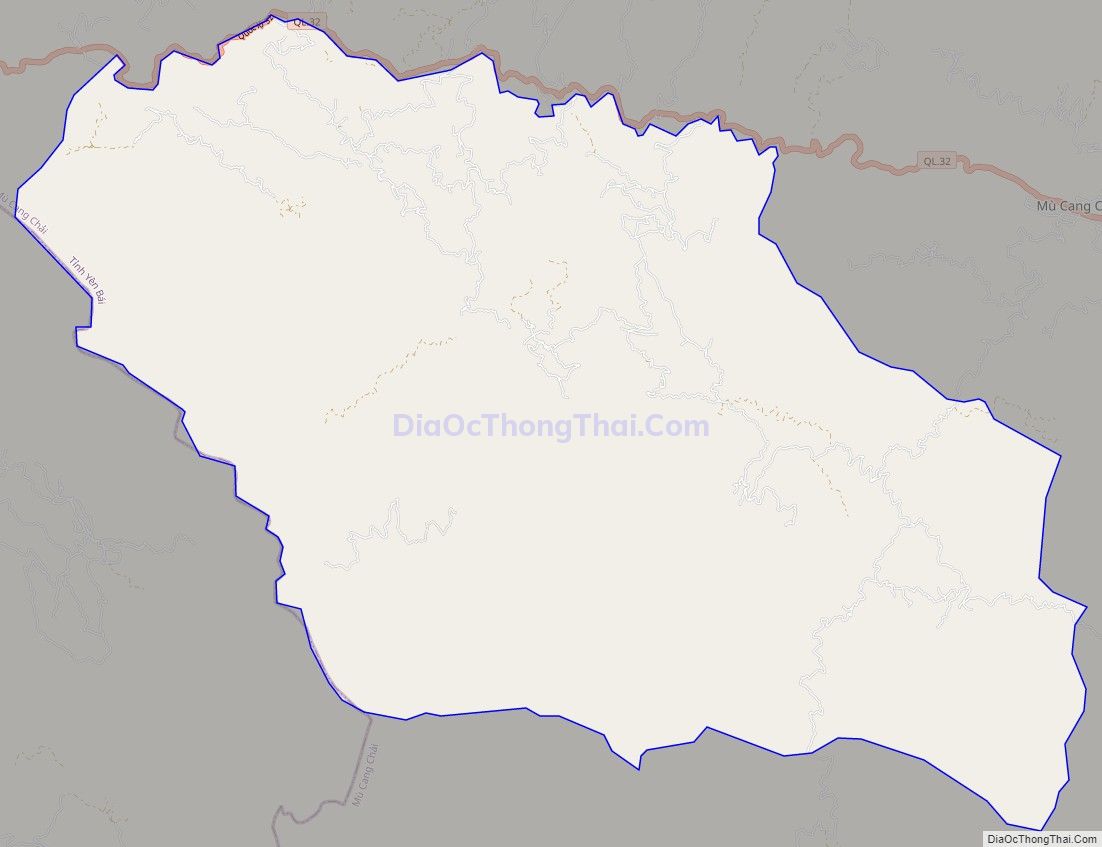 Bản đồ giao thông xã Lao Chải, huyện Mù Cang Chải