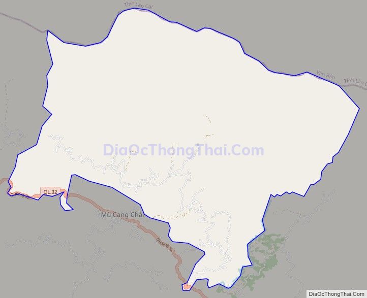 Bản đồ giao thông xã Mồ Dề, huyện Mù Cang Chải