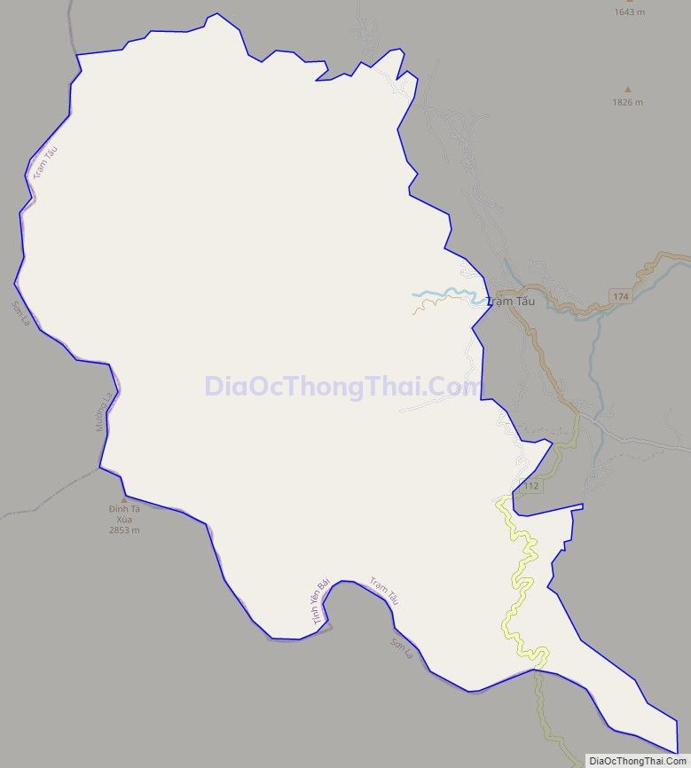 Bản đồ giao thông xã Bản Công, huyện Trạm Tấu
