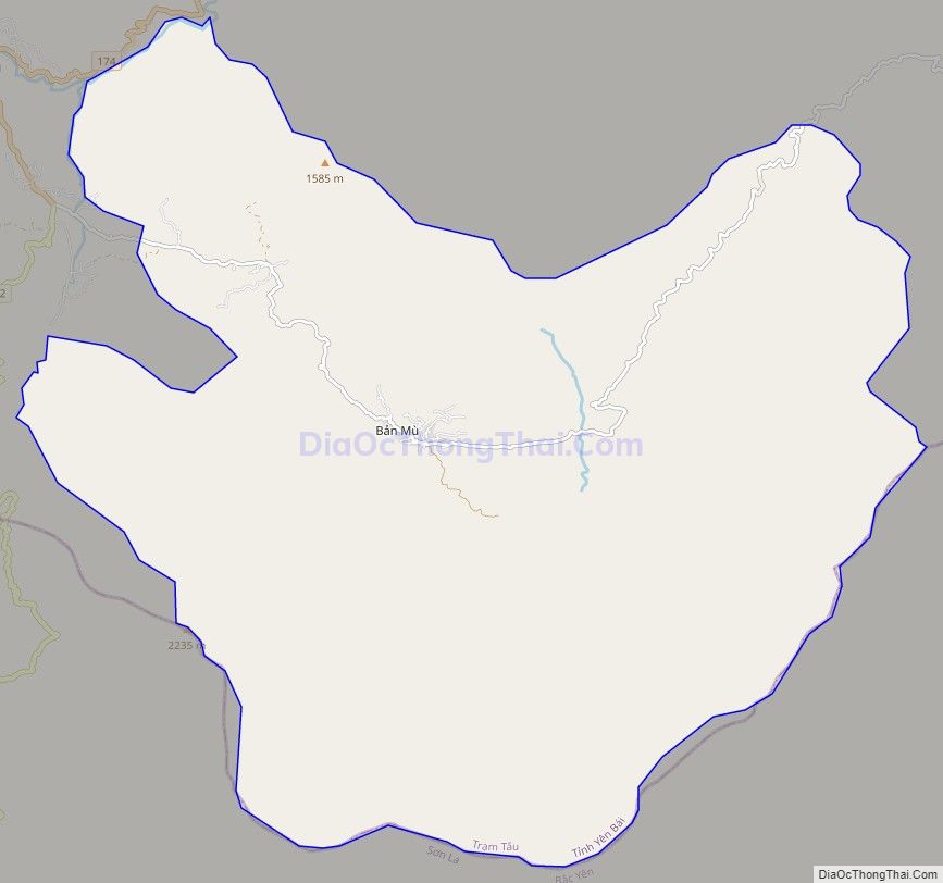 Bản đồ giao thông xã Bản Mù, huyện Trạm Tấu