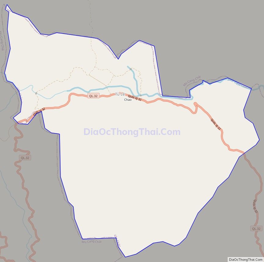 Bản đồ giao thông xã Tú Lệ, huyện Văn Chấn