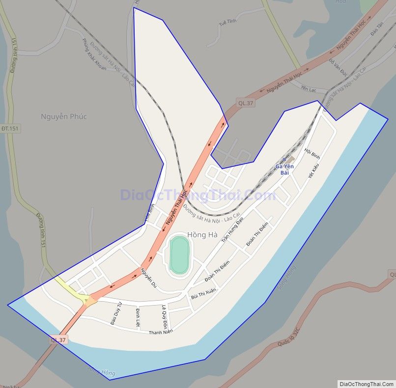 Bản đồ giao thông phường Hồng Hà, thành phố Yên Bái