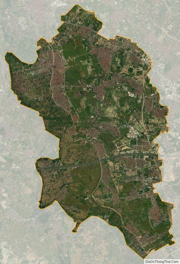 Bản đồ vệ tinh huyện Hoài Đức