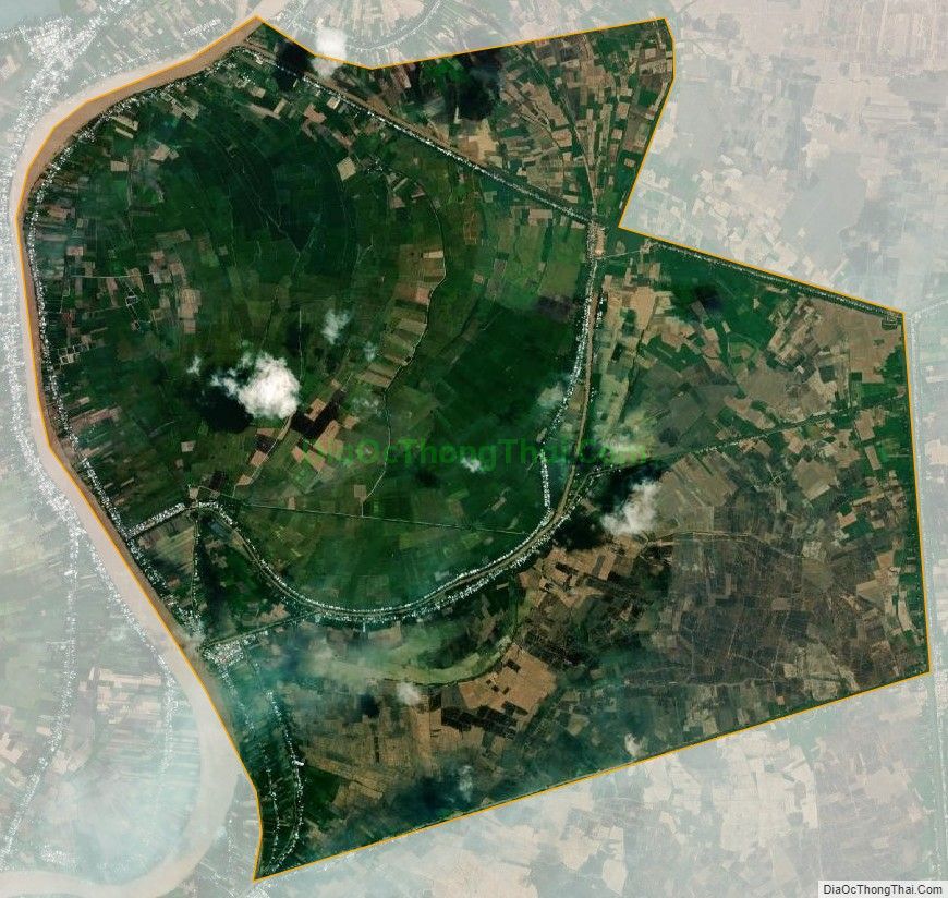 Bản đồ vệ tinh xã Phú Hữu, huyện An Phú