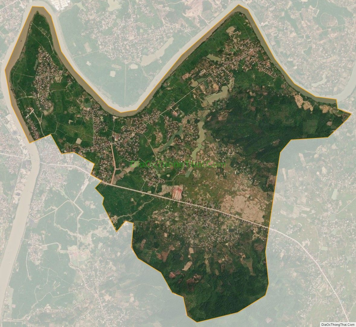 Bản đồ vệ tinh xã Cương Sơn, huyện Lục Nam