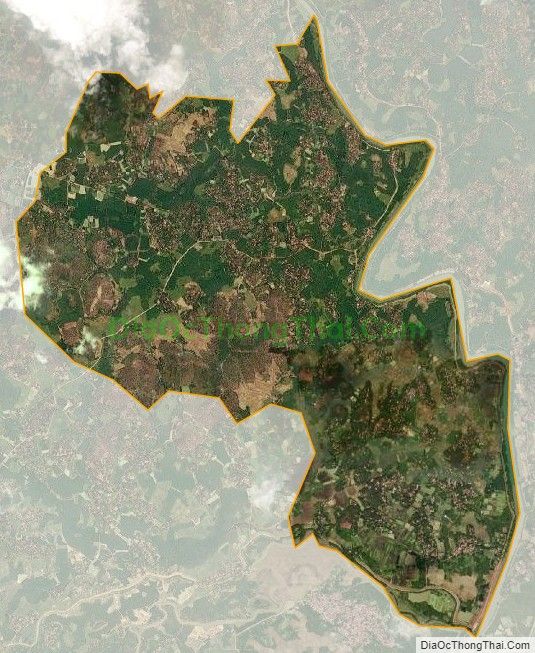 Bản đồ vệ tinh xã Liên Chung, huyện Tân Yên