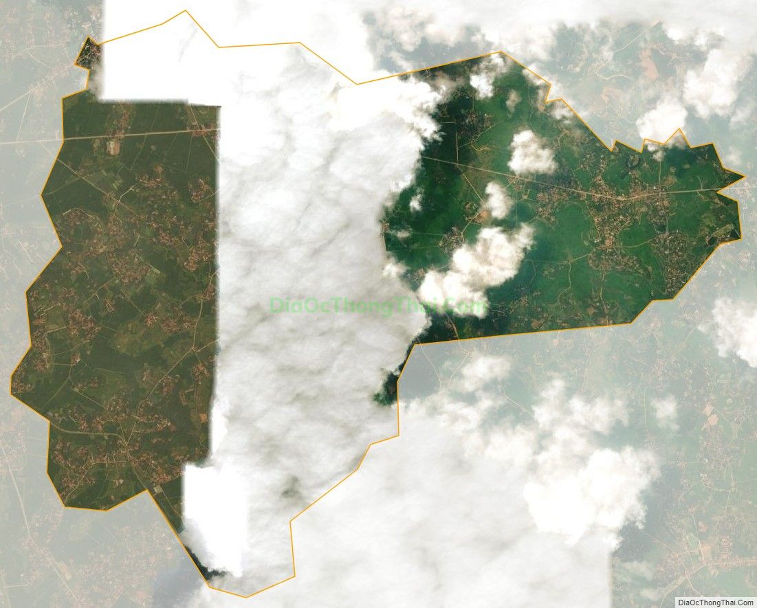 Bản đồ vệ tinh xã Tân Trung, huyện Tân Yên