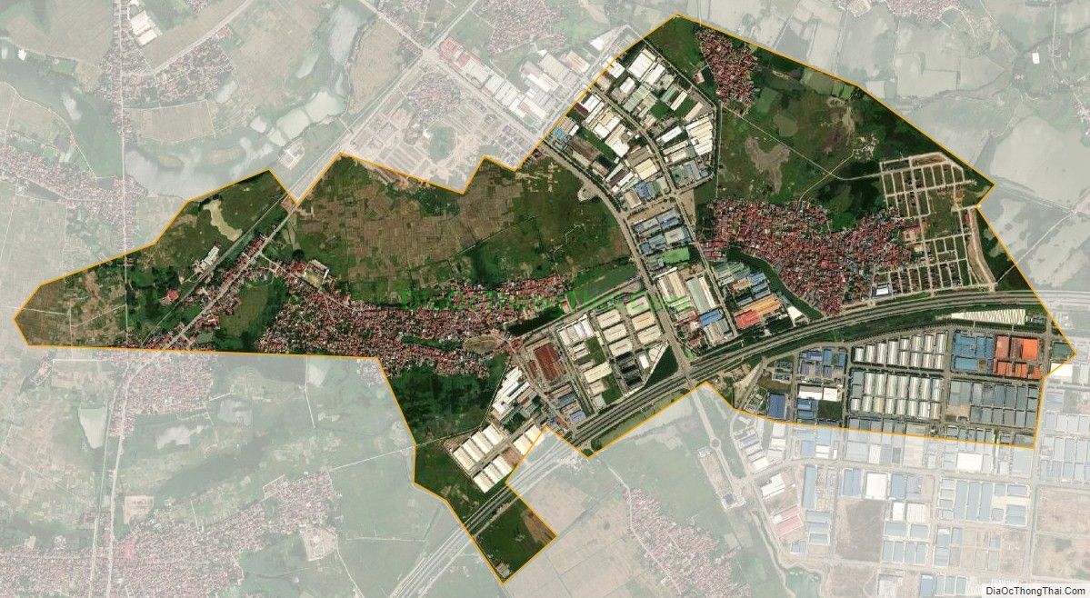 Bản đồ vệ tinh xã Hoàng Ninh (cũ), huyện Việt Yên