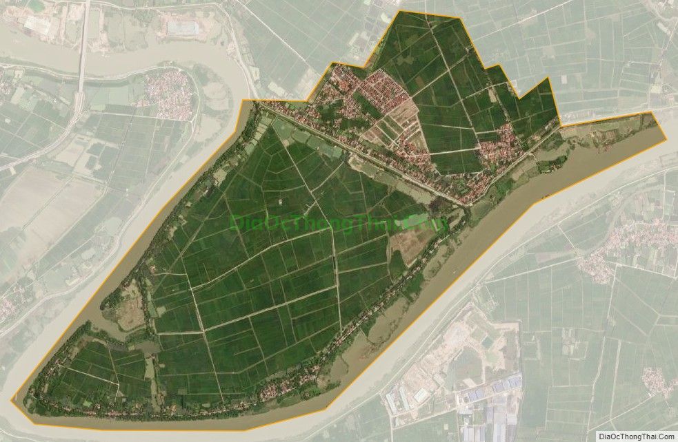 Bản đồ vệ tinh xã Thắng Cương (cũ), huyện Yên Dũng