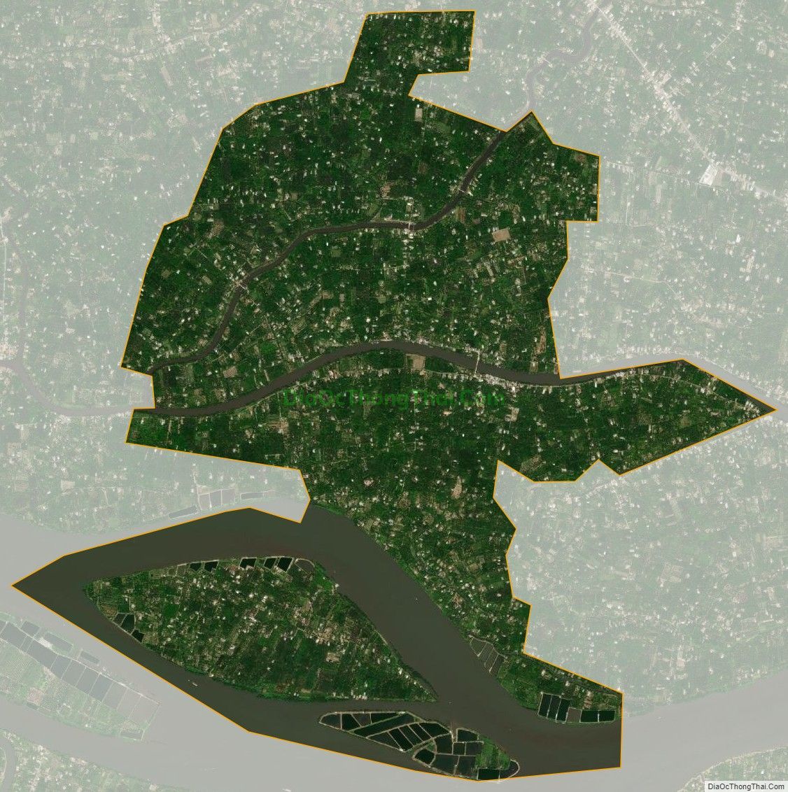 Bản đồ vệ tinh xã Tiên Long, huyện Châu Thành