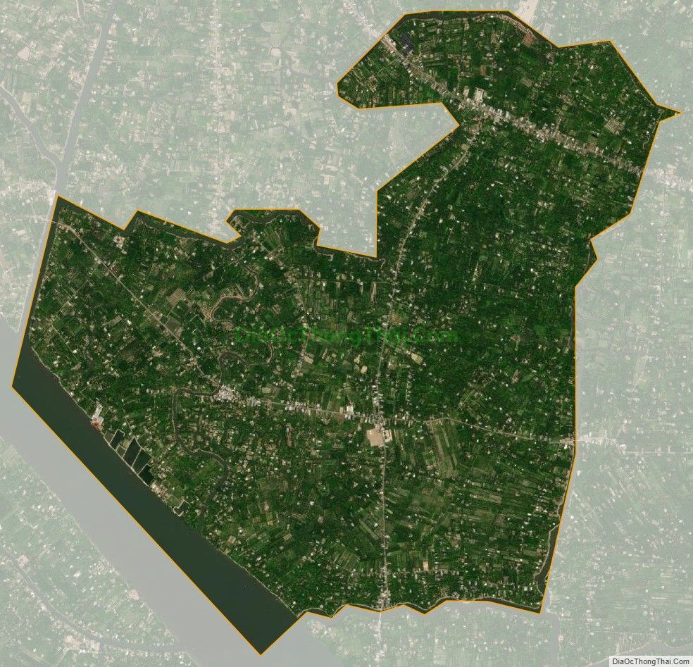 Bản đồ vệ tinh xã Hưng Khánh Trung B, huyện Chợ Lách