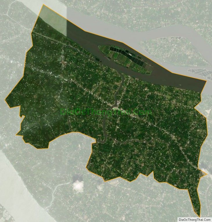 Bản đồ vệ tinh xã Long Thới, huyện Chợ Lách