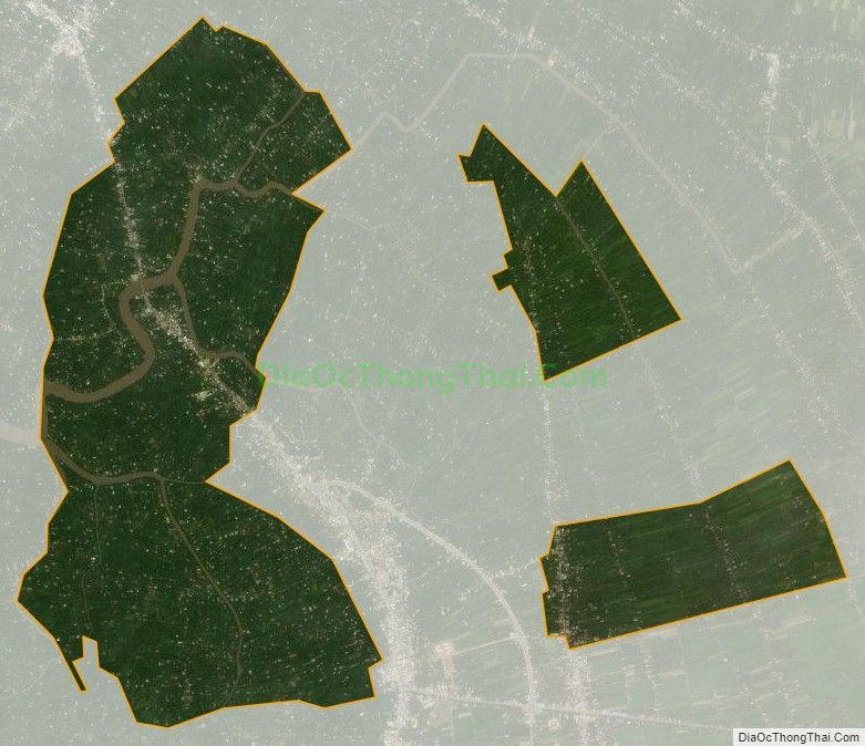Bản đồ vệ tinh xã Bình Hòa, huyện Giồng Trôm